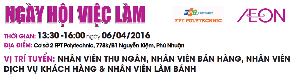 Hơn 300 cơ hội việc làm tại hệ thống siêu thị Aeon sẽ được dành cho sinh viên Cao đẳng thực hành FPT Mạng cá cược bóng đá
 trong 