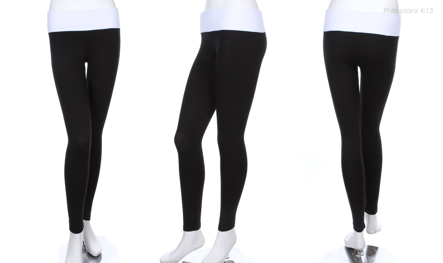 Contrast Fold Over Waistband Skinny Yoga Pants Leggings Cotton Span Good Quality eBay