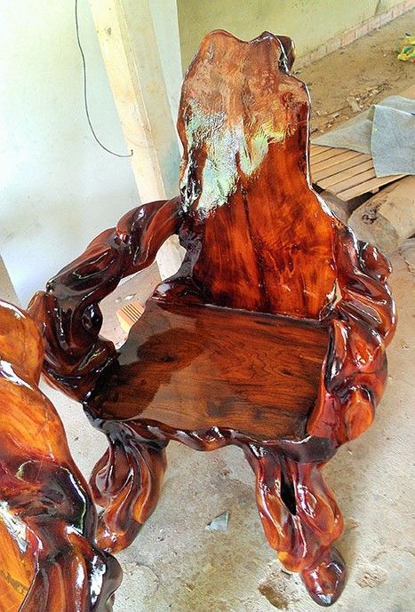 Bộ Bàn ghế bằng Gốc gỗ Gõ Mật đẹp và độc - 4