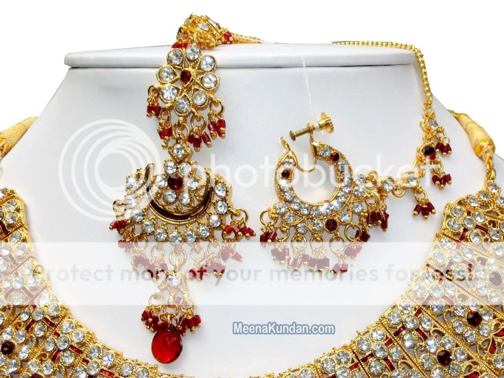 Jodha Akbar Indian Bollywood Wedding Jewelry Burgundy
