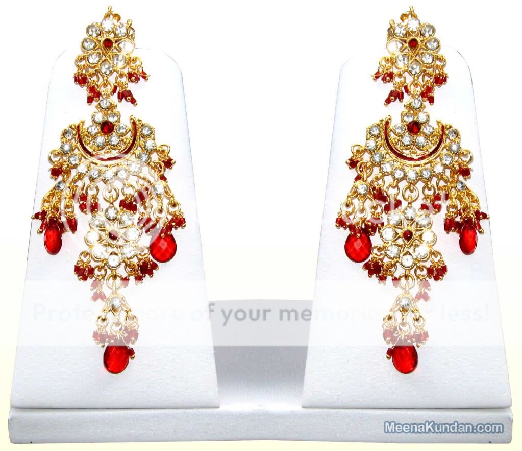 Jodha Akbar Indian Bollywood Wedding Jewelry Burgundy  