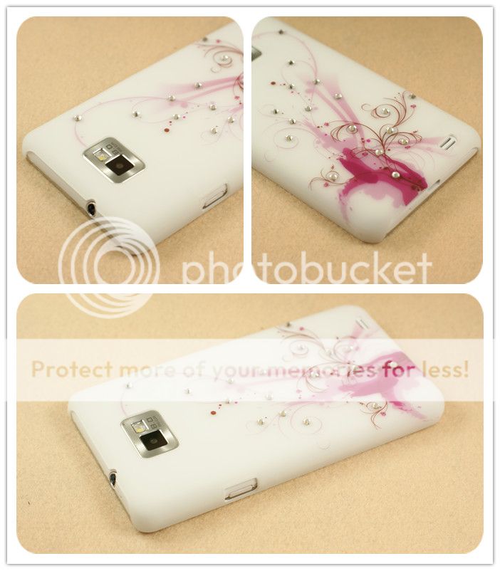 Kristal TASCHE CASE SAMSUNG GALAXY S2 i9100 SCHUTZ HÜLLE Blumen COVER