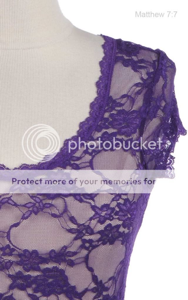    02 Lace Cap Sleeve Top (88% NYLON 12% SPANDEX) Dark Purple 01 4