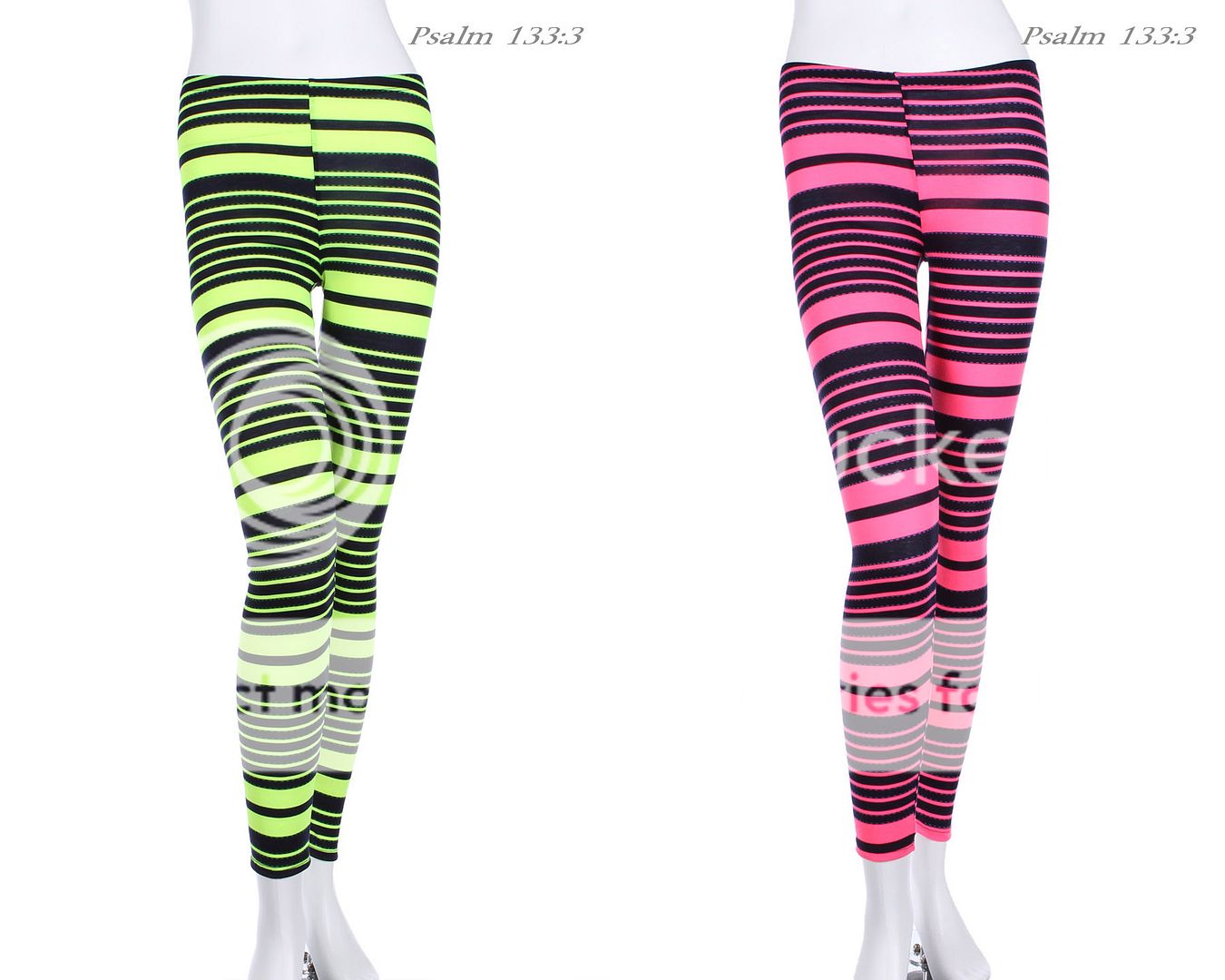 Multi Neon Stripes Full Length Long Leggings Tights Skinny VARIOUS 