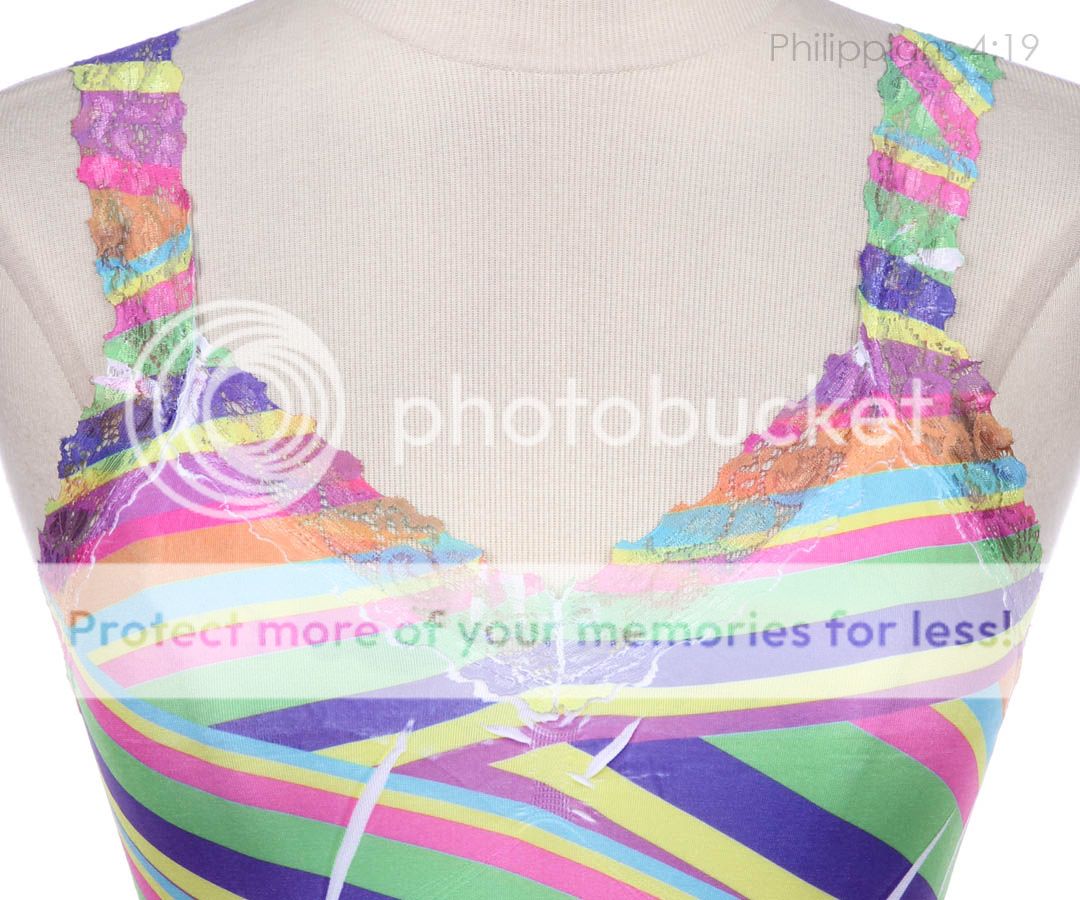 Seamless Print Lace Trim Neck Line Sleeveless Tank Top Cami Stretch 