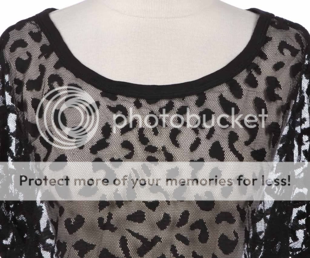 Fully Lace Sheer Open Weave Layering Dolman Top Wide Round Neck XS S M 